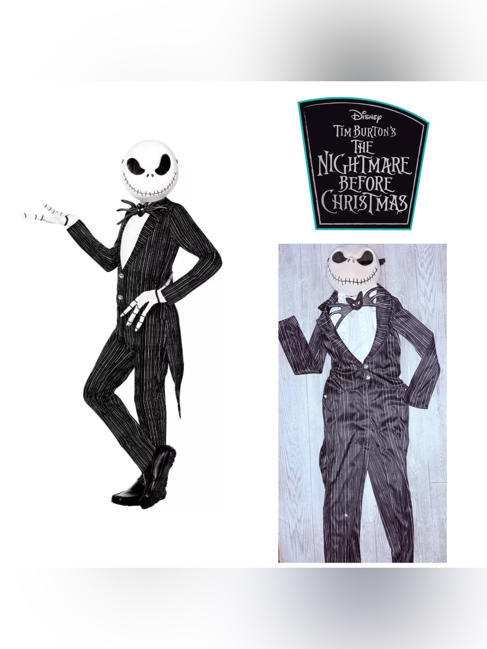 Kids Jack Skellington Costume The Nightmare Before Christmas lg shirt pants mask